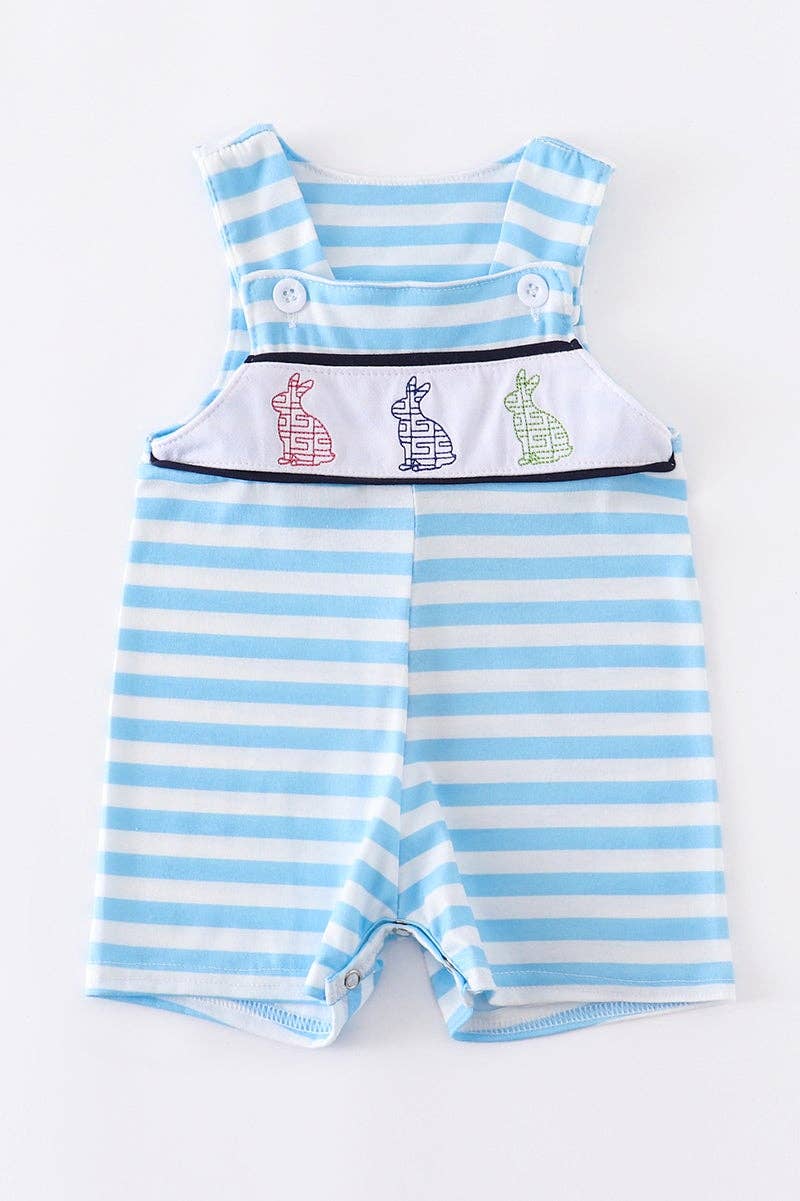 Blue easter bunny boy romper jonjon