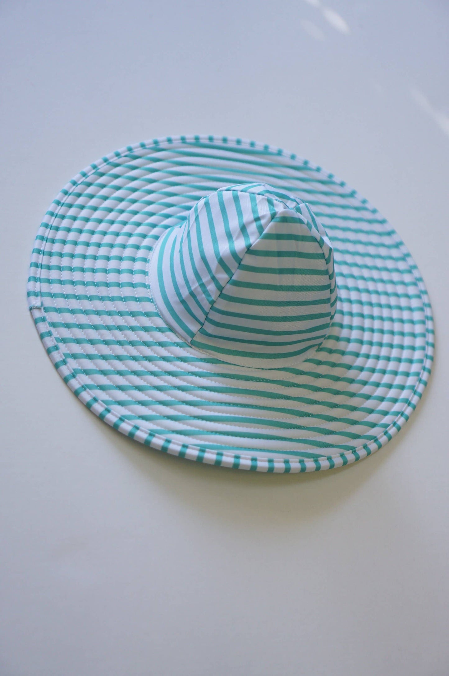 green polka and stripe reversible swim hat