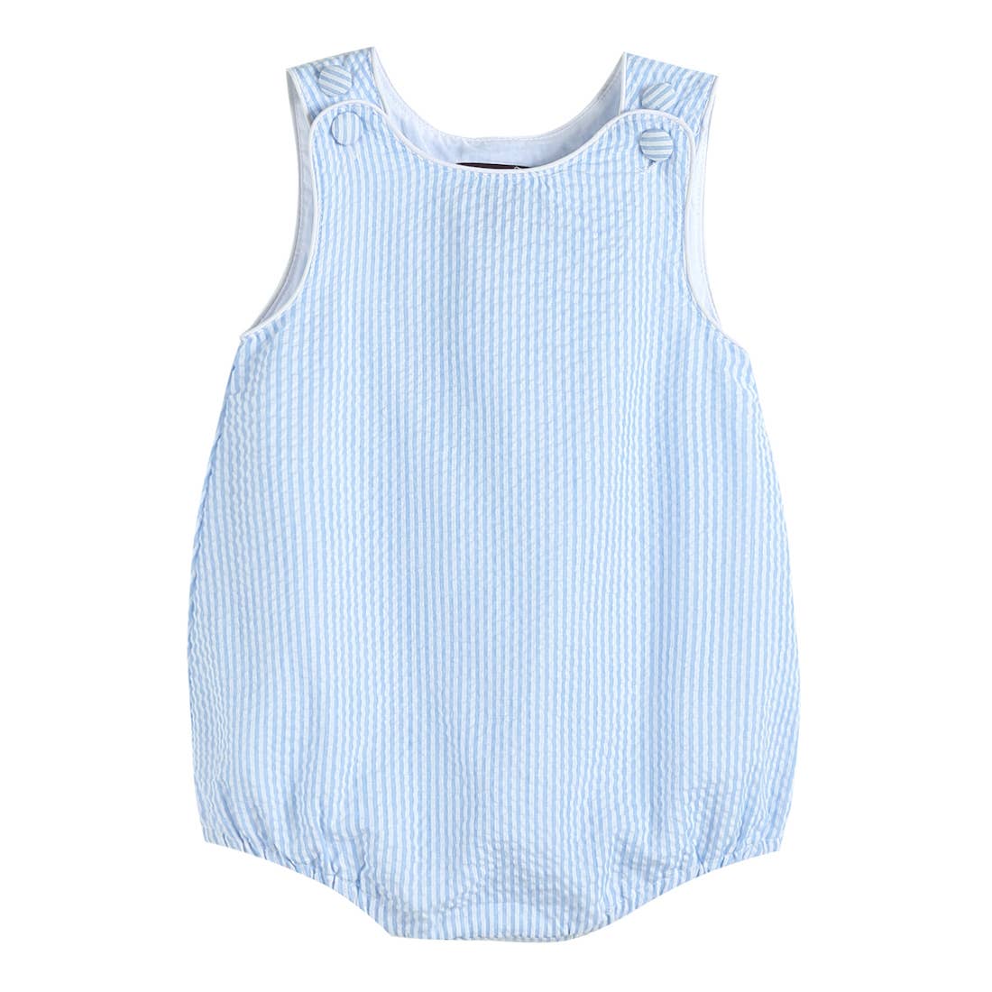 Light Blue Stripe Basic Seersucker Romper