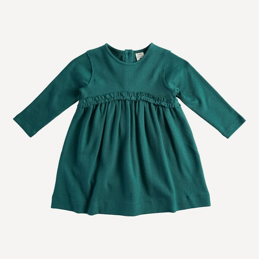 Long Sleeve Rainbow Empire Dress/Atlantic Teal