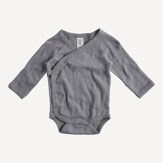 Long Sleeve Kimono Bodysuit/Quail