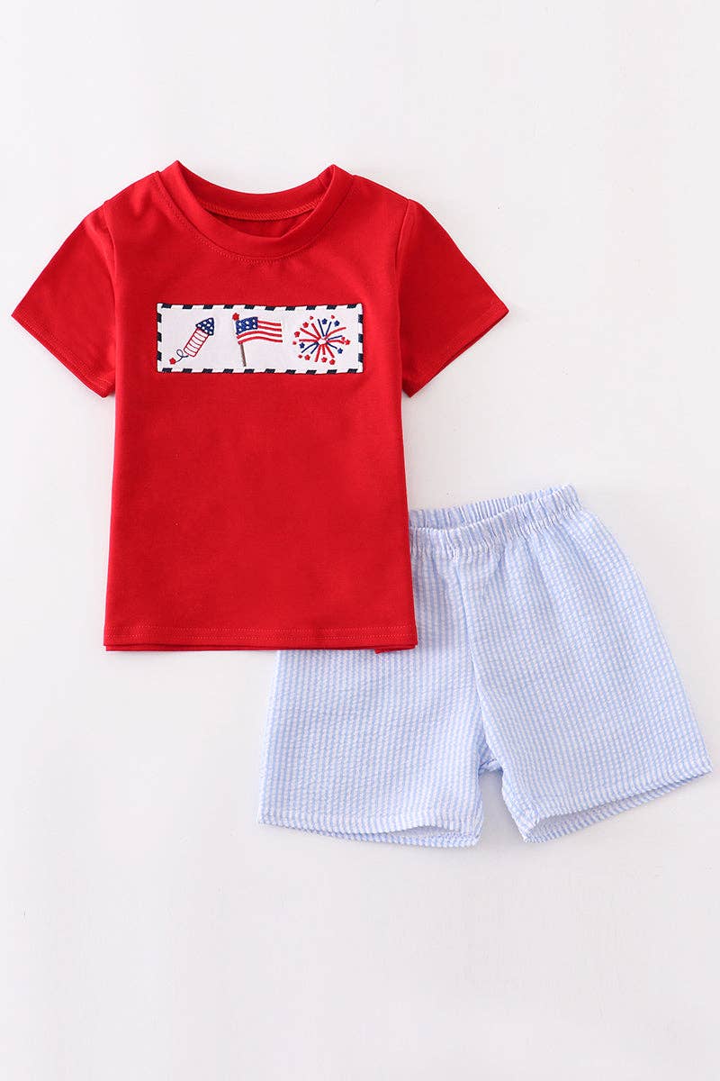 Patriotic embroidered boy set