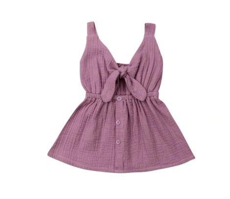 Napa Gauze Tie Front Dress