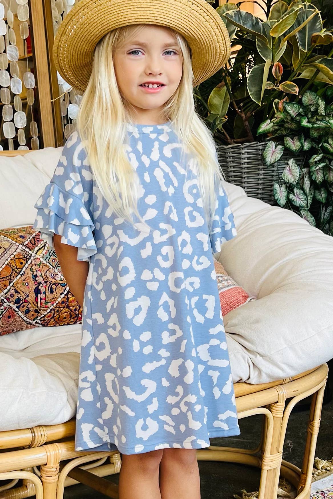 ANIMAL PRINT DOUBLE RUFFLE SLEEVE KNIT DRESS – tessa&babe