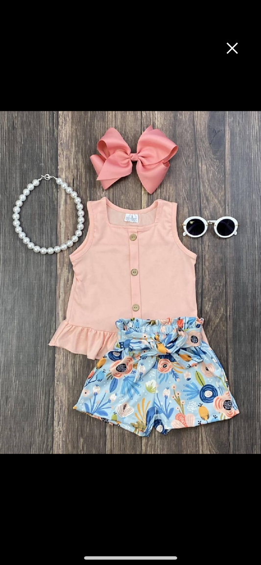 Coral Tank & Shorts